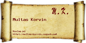 Multas Korvin névjegykártya
